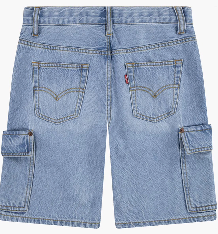 Light Wash Denim Cargo Shorts (Back)